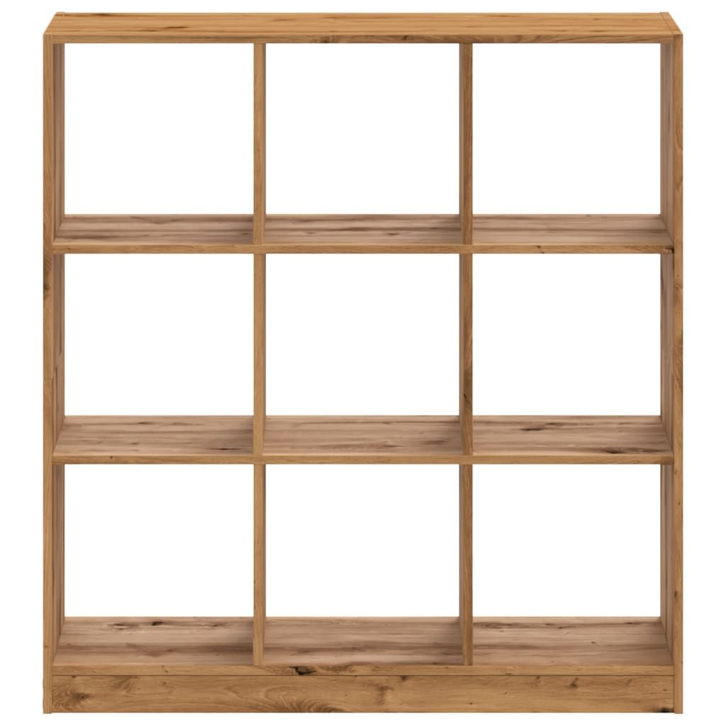 kézműves tölgy színű szerelt fa könyvespolc 102 x 32 x 108 cm