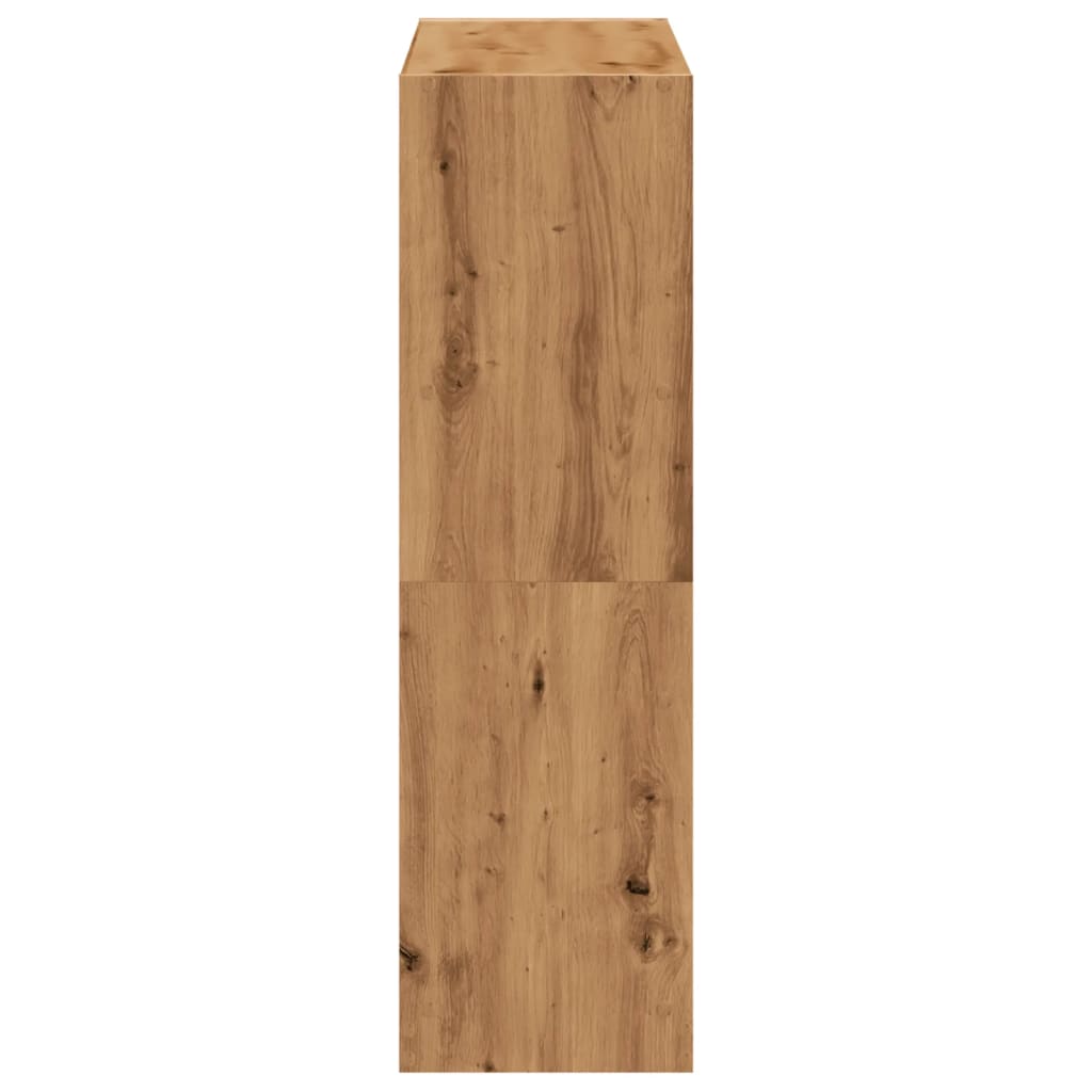 kézműves tölgy színű szerelt fa könyvespolc 102 x 32 x 108 cm