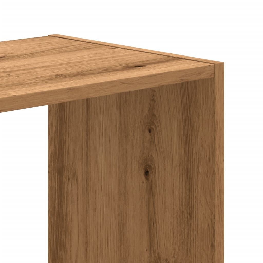 kézműves tölgy színű szerelt fa könyvespolc 102 x 32 x 108 cm