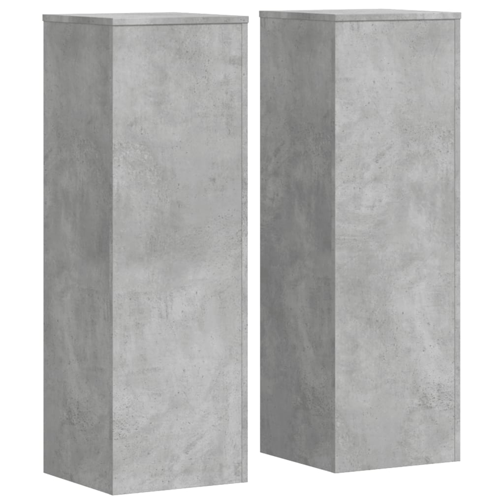 2 db betonszürke szerelt fa növénytartó állvány 33x33x100 cm