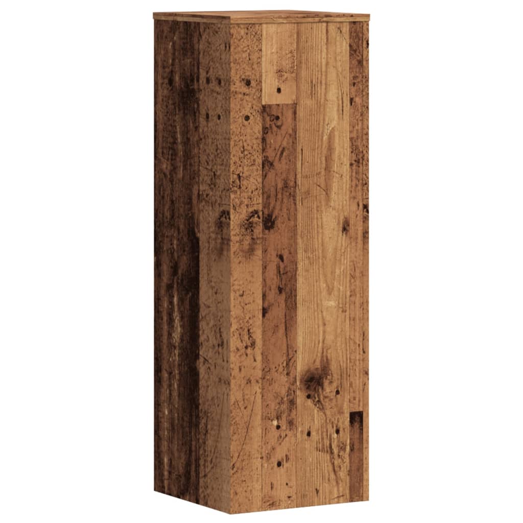2 db antik fa színű szerelt fa növénytartó állvány 30x30x100 cm