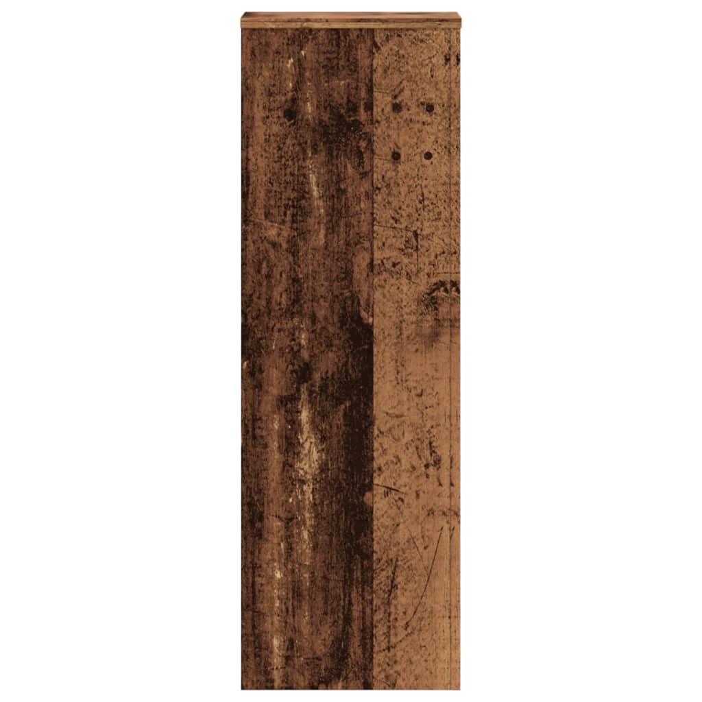 2 db antik fa színű szerelt fa növénytartó állvány 30x30x100 cm