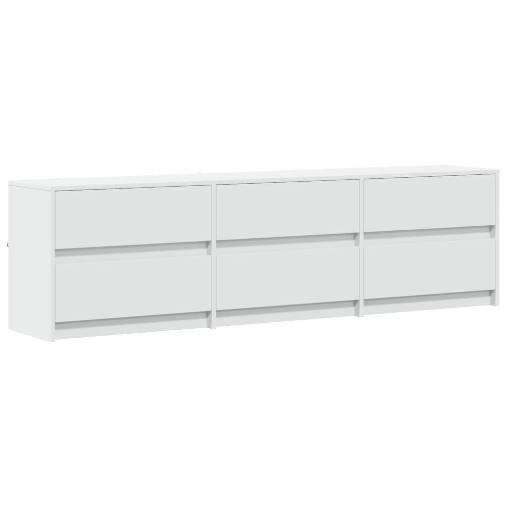 fehér szerelt fa TV-szekrény LED-ekkel 180 x 34 x 50 cm