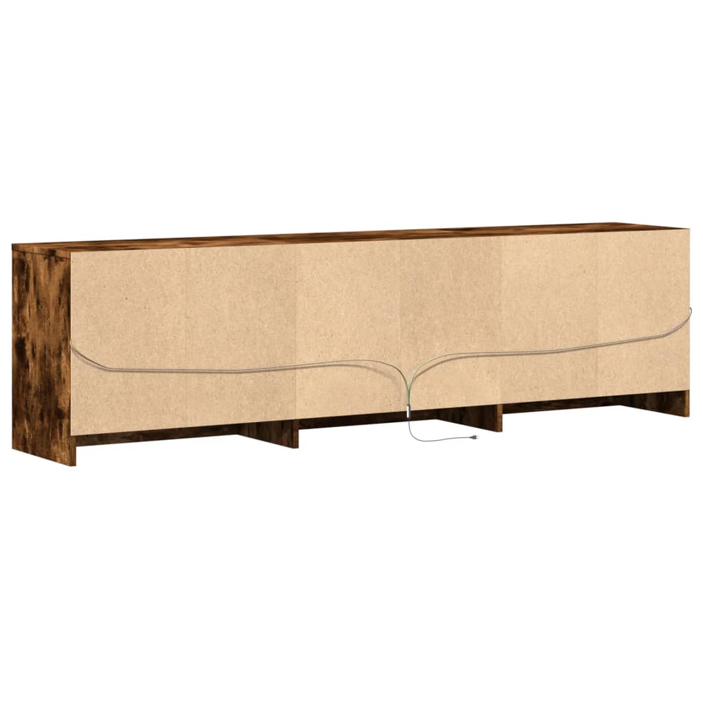 füstös tölgy színű szerelt fa LED-es TV-szekrény 180x34x50 cm