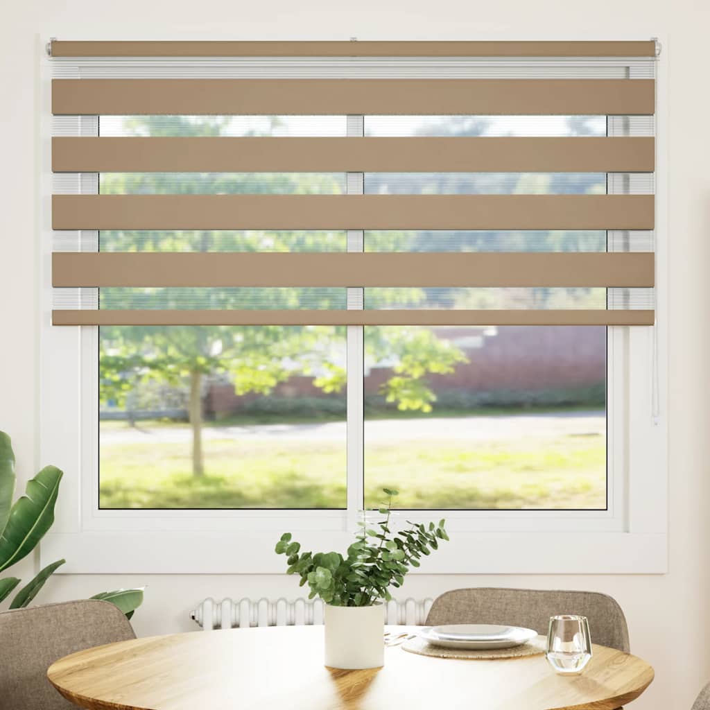 zebrafüggönnyel homokbarna szövetszélesség 160,9 cm poliészter