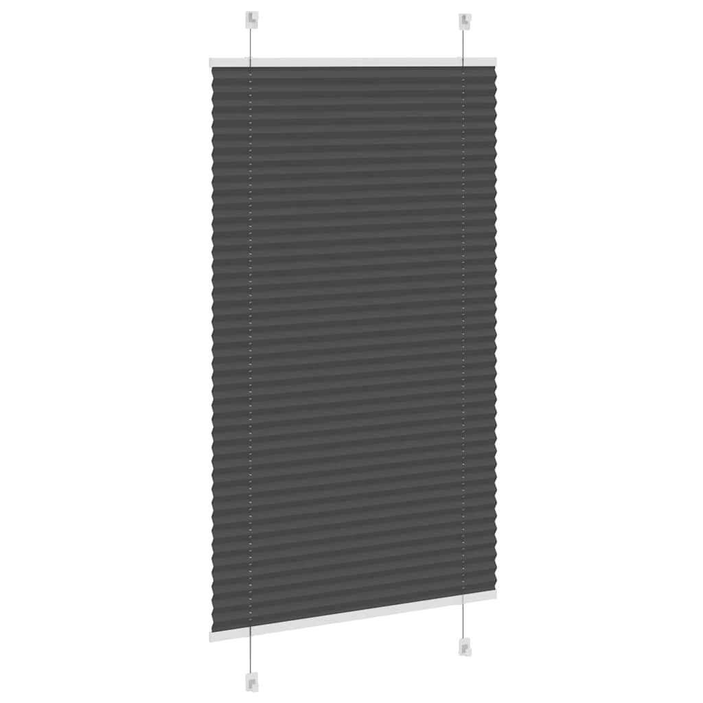 pliszírozott redőny fekete 75x100 cm szövetszélesség 74,4 cm