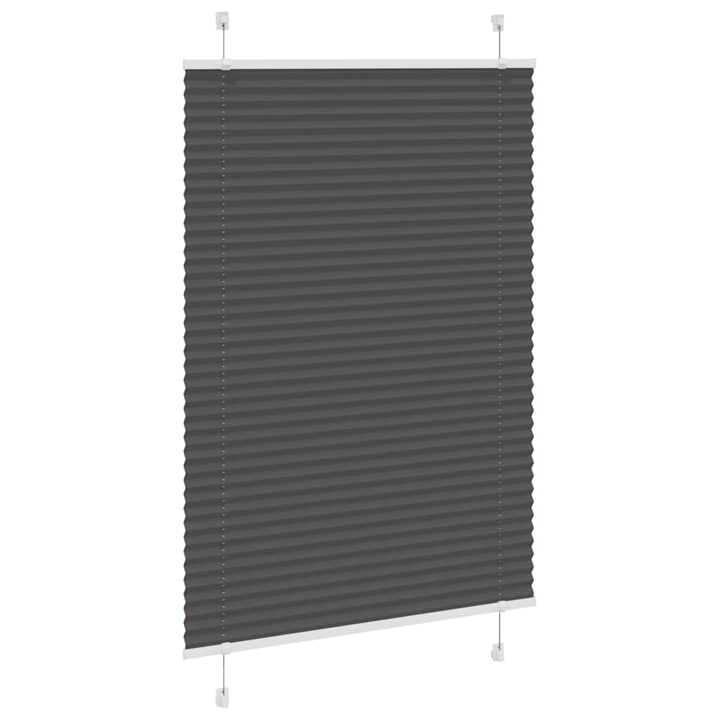 pliszírozott redőny fekete 85x100 cm szövetszélesség 84,4 cm