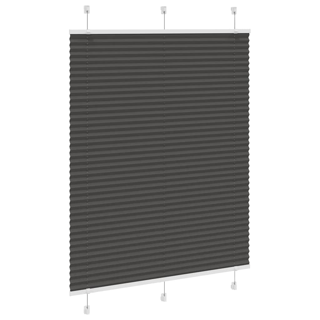 pliszírozott redőny fekete 105x100 cm szövetszélesség 104,4 cm