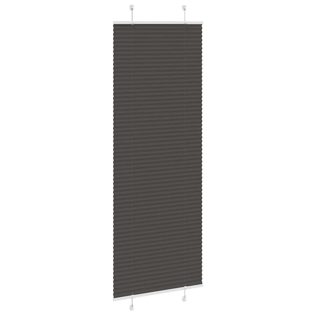 pliszírozott redőny fekete 75x200 cm szövetszélesség 74,4 cm