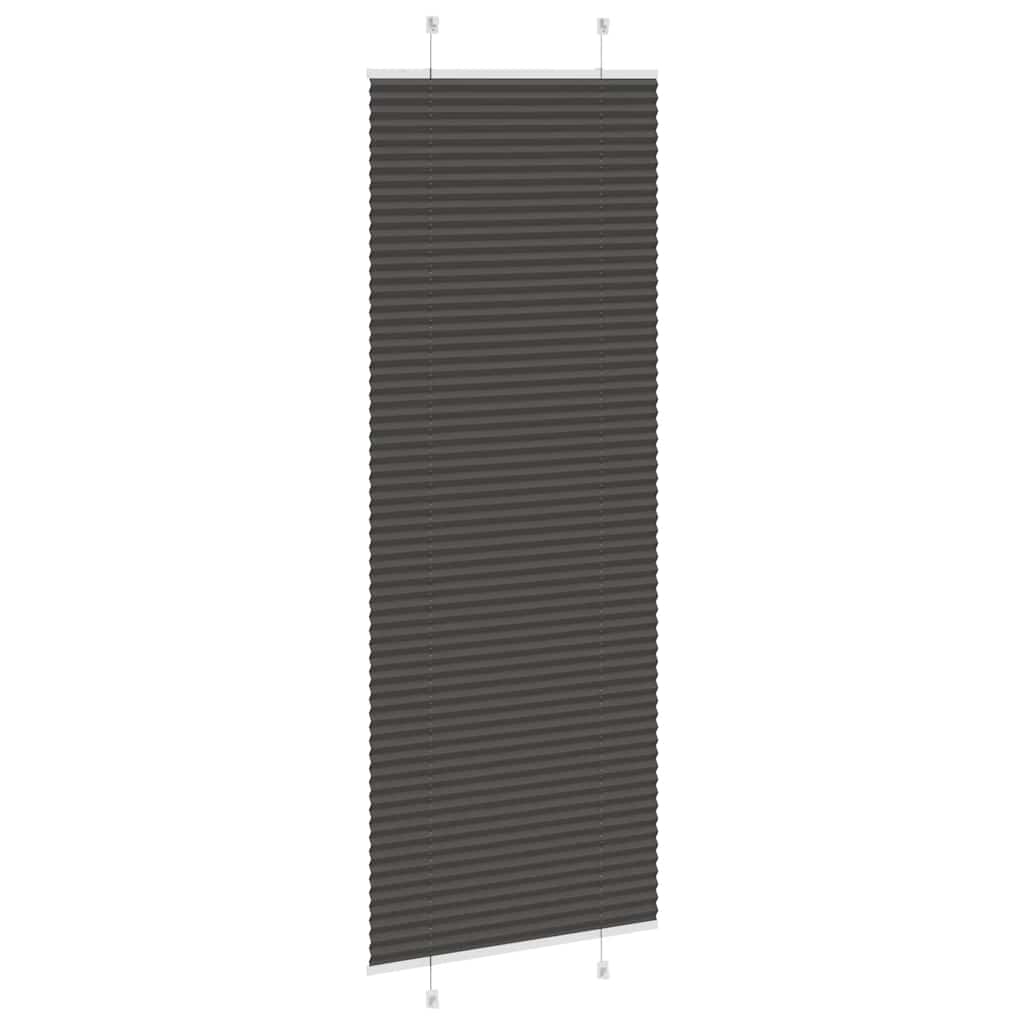 pliszírozott redőny fekete 75x200 cm szövetszélesség 74,4 cm