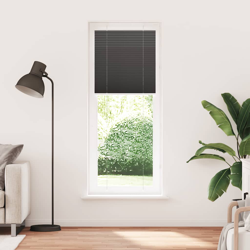 pliszírozott redőny fekete 80x200 cm szövetszélesség 79,4 cm