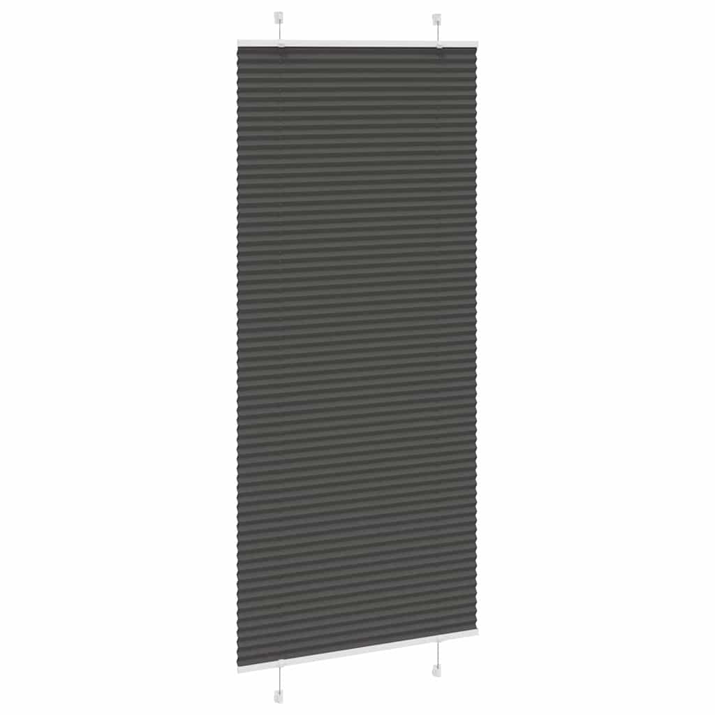 pliszírozott redőny fekete 85x200 cm szövetszélesség 84,4 cm