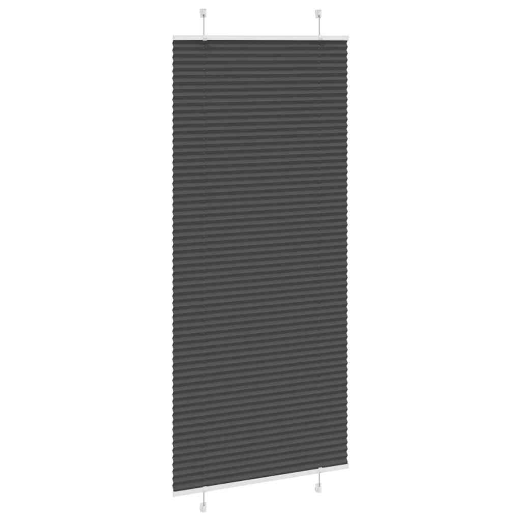 pliszírozott redőny fekete 95x200 cm szövetszélesség 94,4 cm
