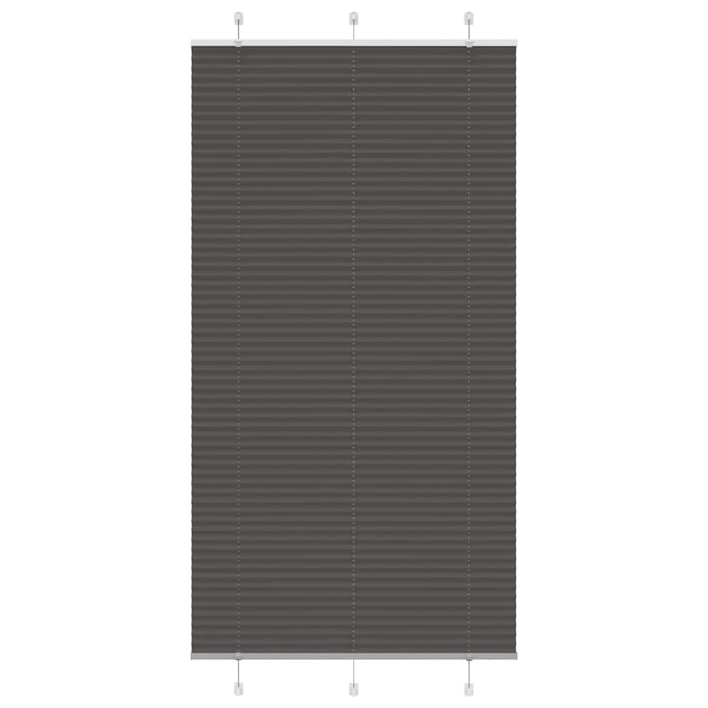 pliszírozott redőny fekete 105x200 cm szövetszélesség 104,4 cm