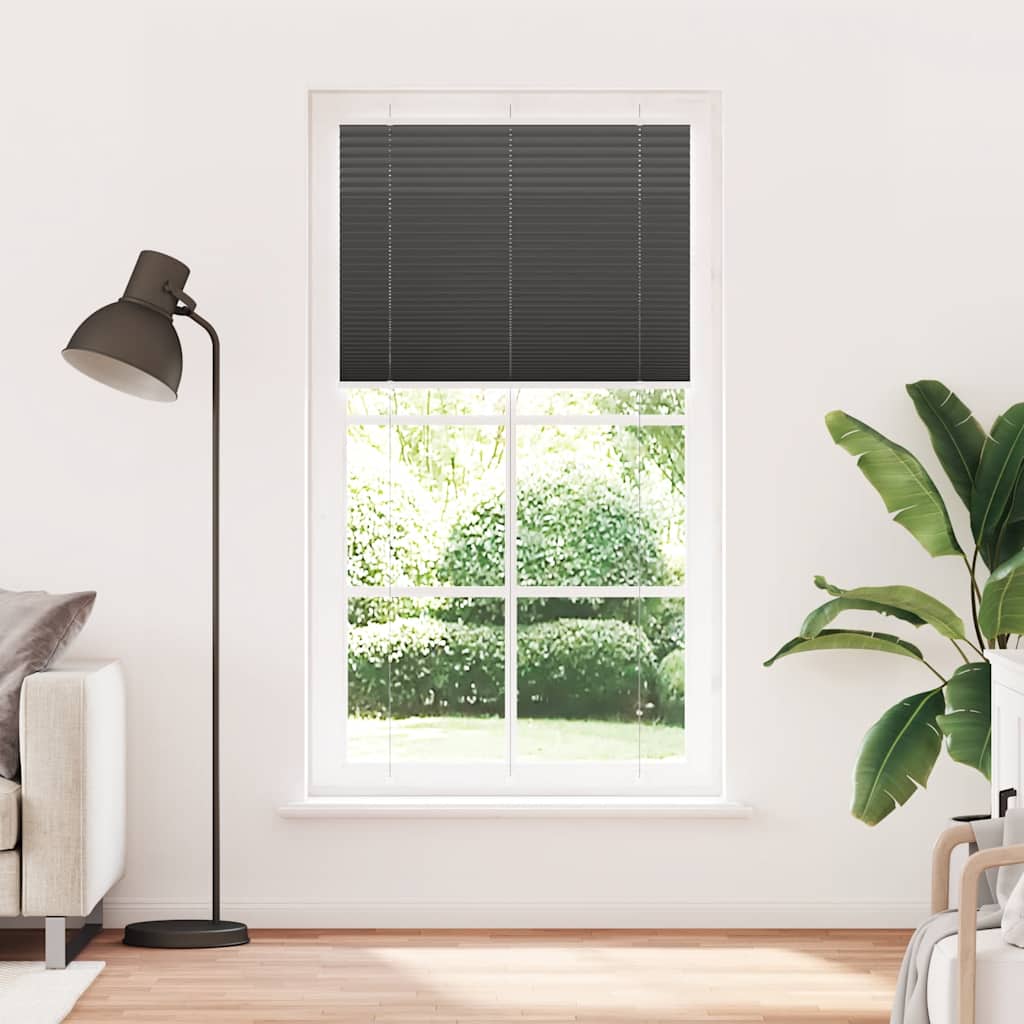 pliszírozott redőny fekete 105x200 cm szövetszélesség 104,4 cm