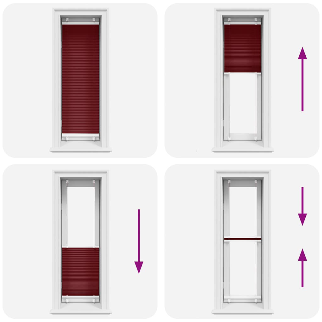 pliszírozott redőny Bordeaux piros 40x100 cm szövetszélesség