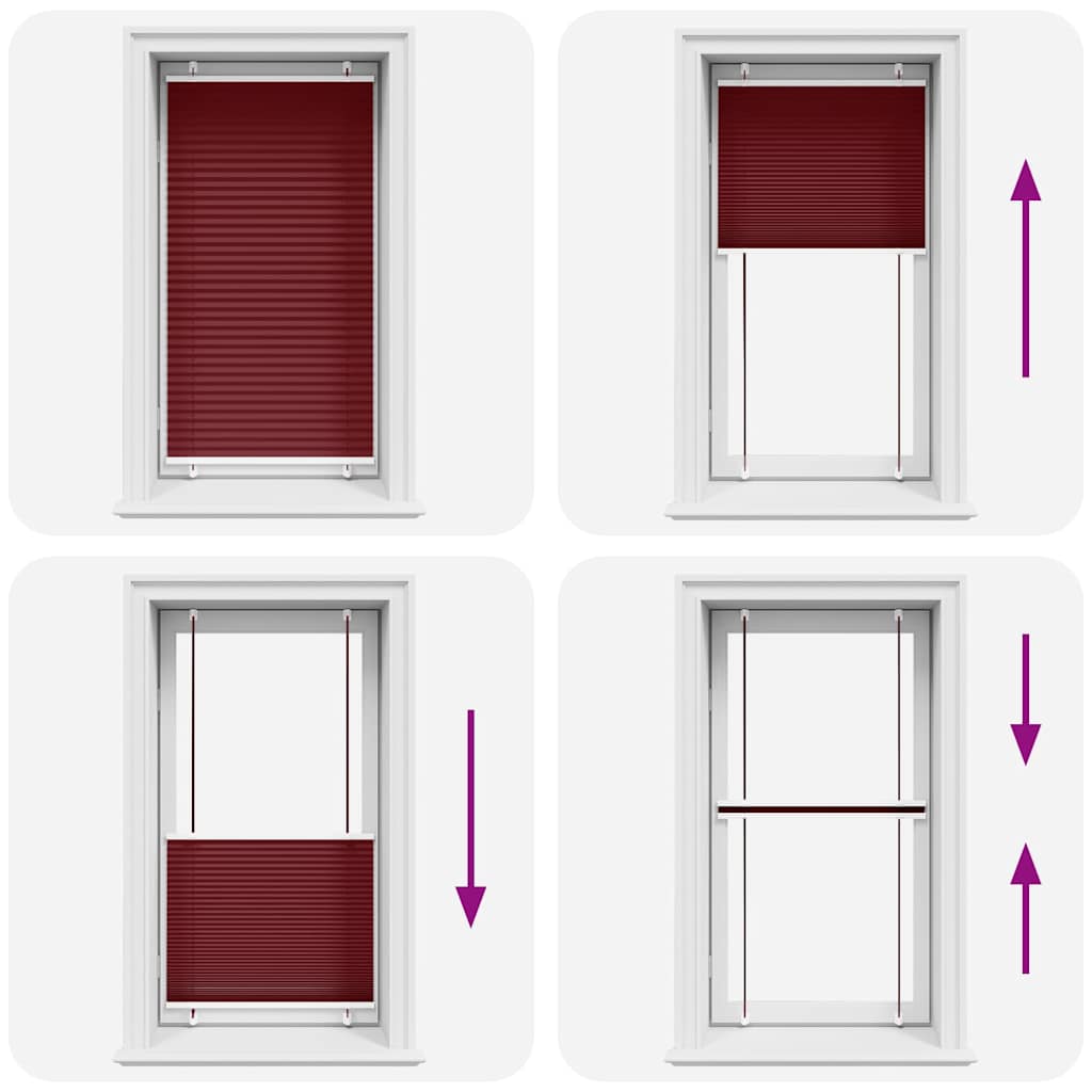 pliszírozott redőny Bordeaux piros 75x100 cm Szövetszélesség