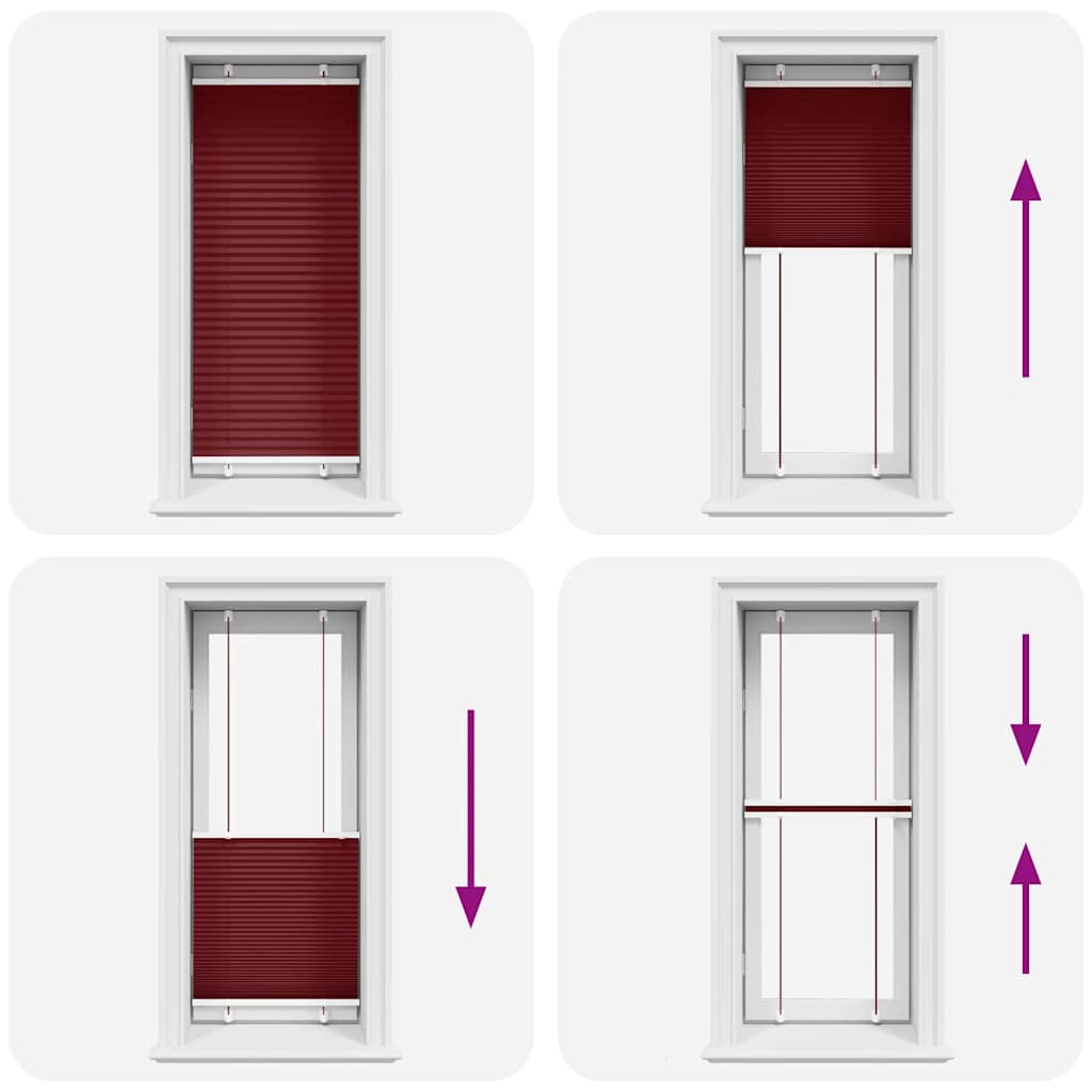 pliszírozott redőny Bordeaux piros 65x150 cm szövetszélesség