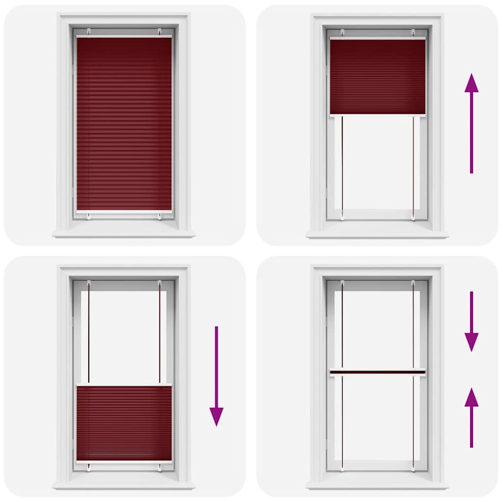 pliszírozott redőny Bordeaux piros 80x150 cm szövetszélesség