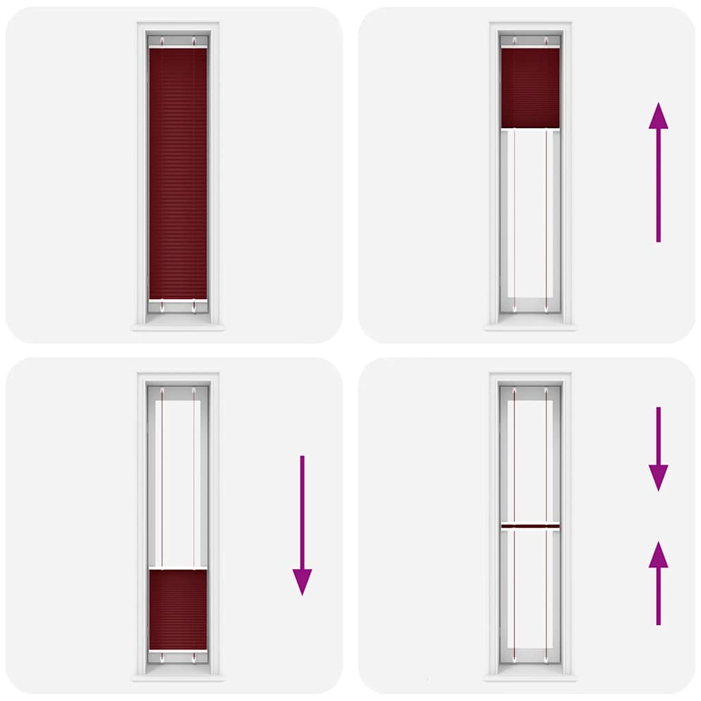 pliszírozott redőny Bordeaux piros 45x200 cm Szövetszélesség