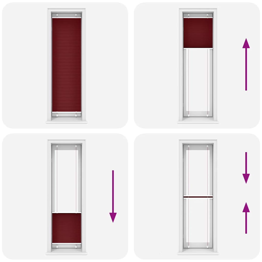 pliszírozott redőny Bordeaux piros 55x200 cm szövetszélesség