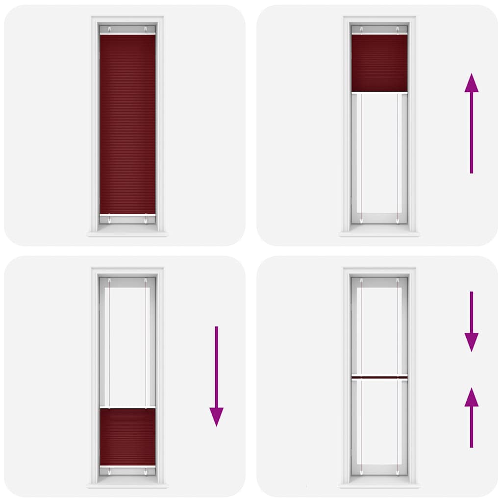 pliszírozott redőny Bordeaux piros 65x200 cm szövetszélesség