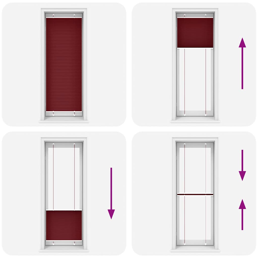pliszírozott redőny Bordeaux piros 70x200 cm szövetszélesség