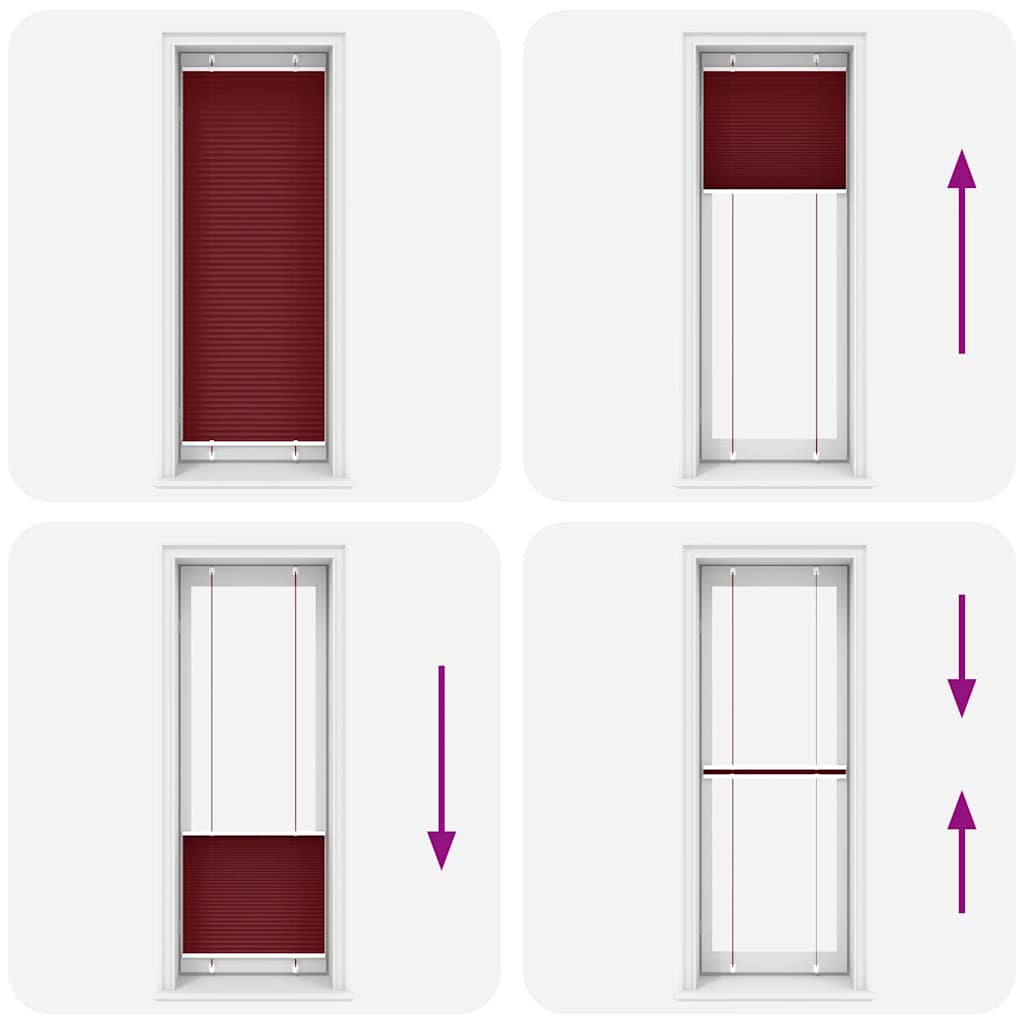 pliszírozott redőny Bordeaux piros 80x200 cm szövetszélesség