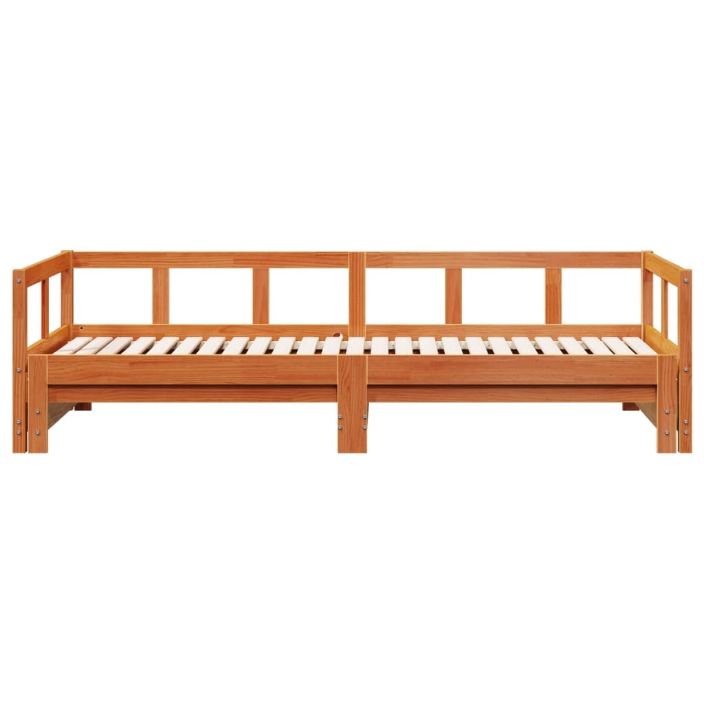 viaszbarna tömör fenyőfa kanapéágy matrac nélkül 80 x 200 cm