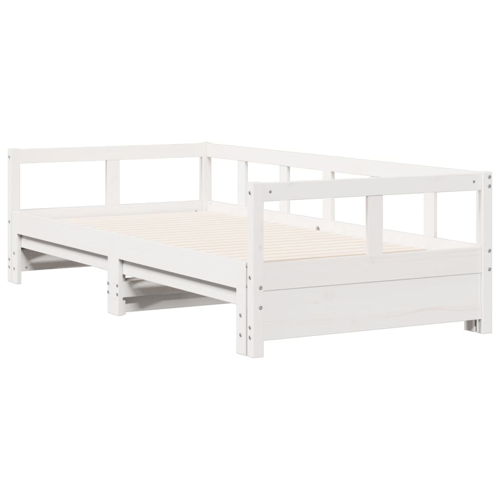 fehér tömör fenyőfa kanapéágy matrac nélkül 90 x 200 cm