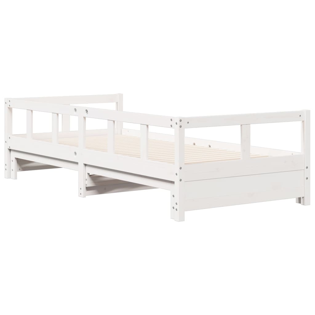 fehér tömör fenyőfa kanapéágy matrac nélkül 90 x 200 cm