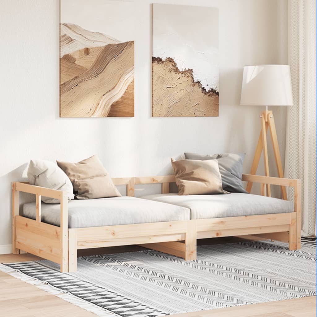 tömör fenyőfa kanapéágy matrac nélkül 90 x 190 cm