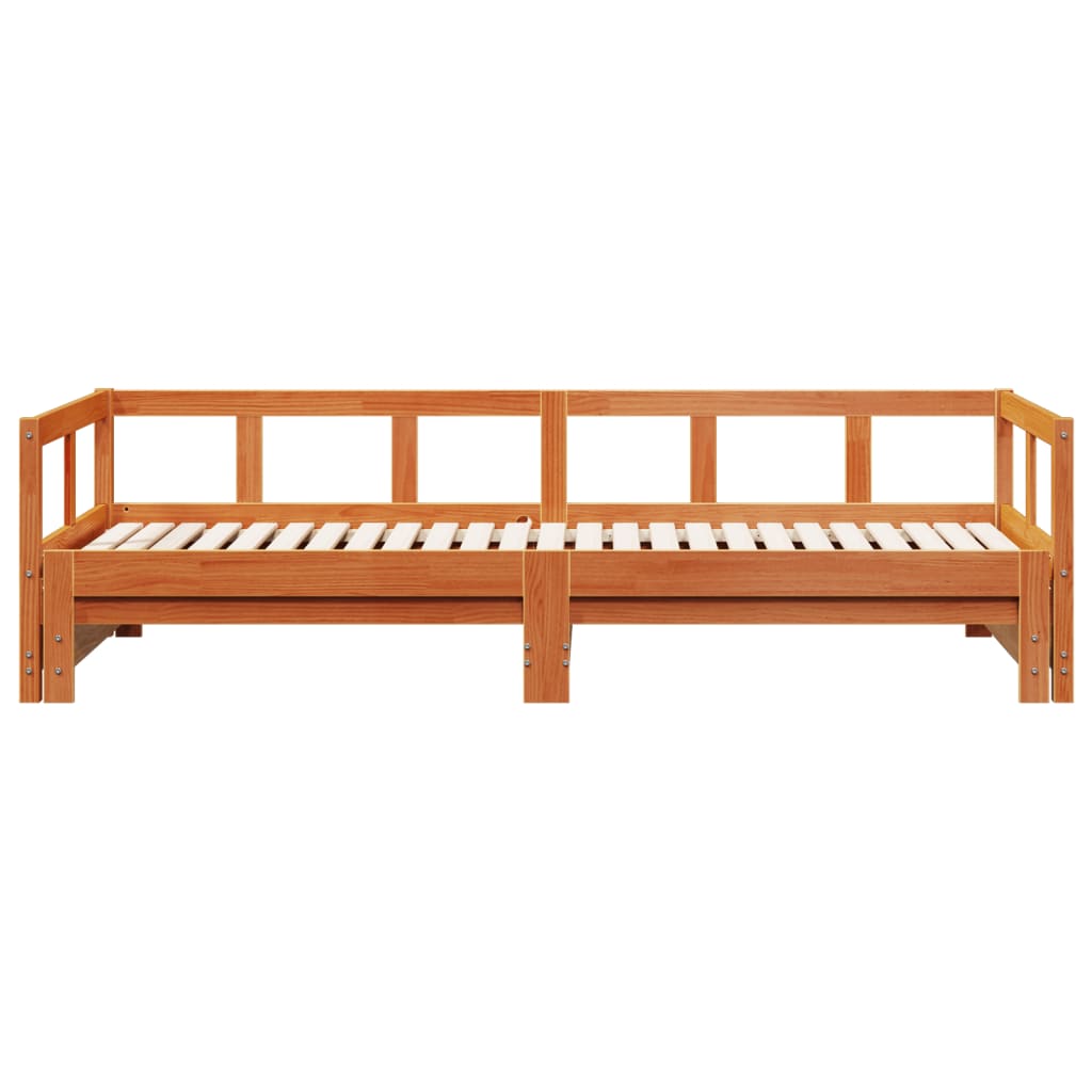 viaszbarna tömör fenyőfa kanapéágy matrac nélkül 90 x 190 cm