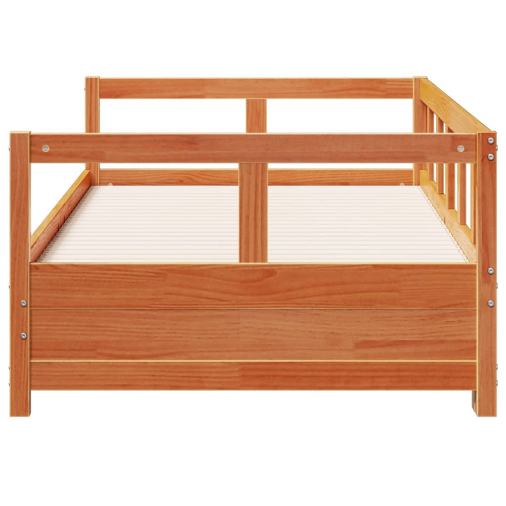 viaszbarna tömör fenyőfa kanapéágy matrac nélkül 90 x 190 cm