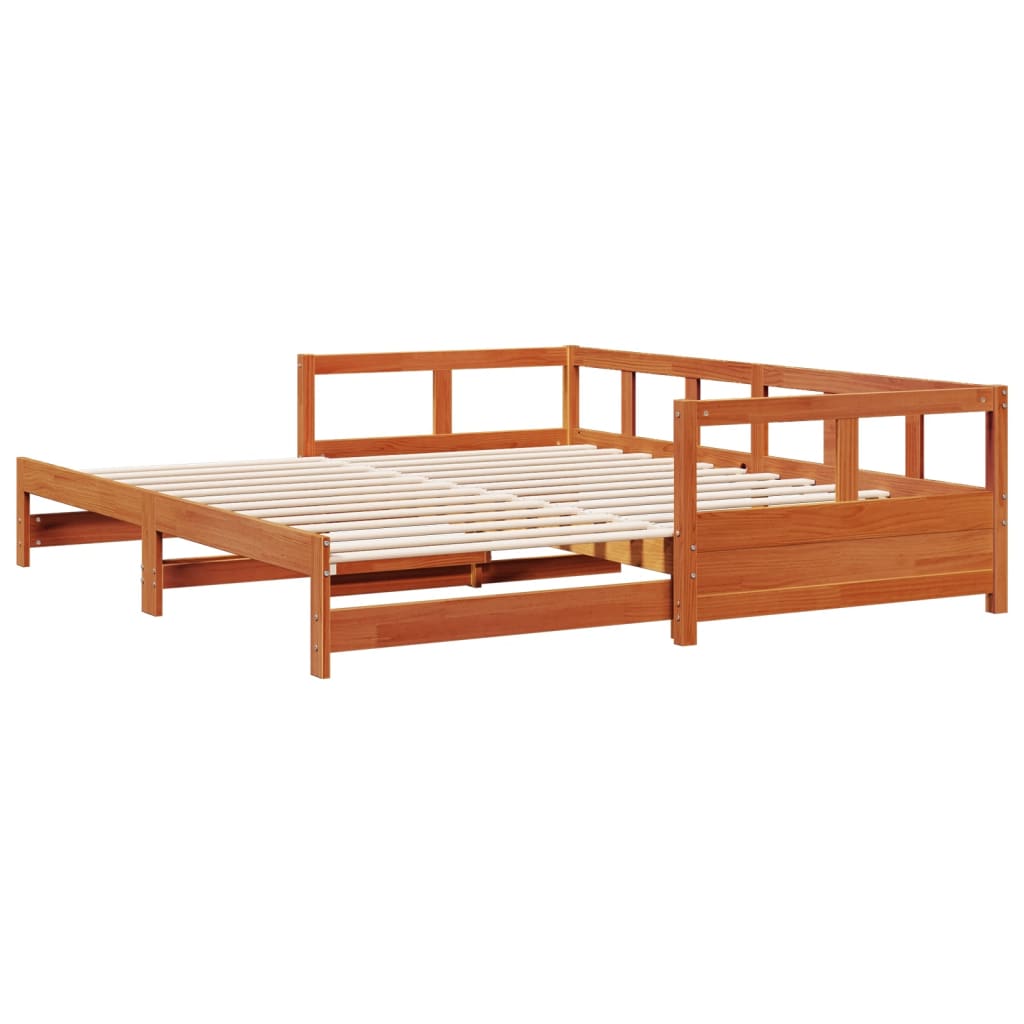 viaszbarna tömör fenyőfa kanapéágy matrac nélkül 90 x 190 cm