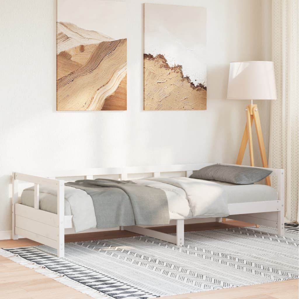 fehér tömör fenyőfa kanapéágy matrac nélkül 80 x 200 cm