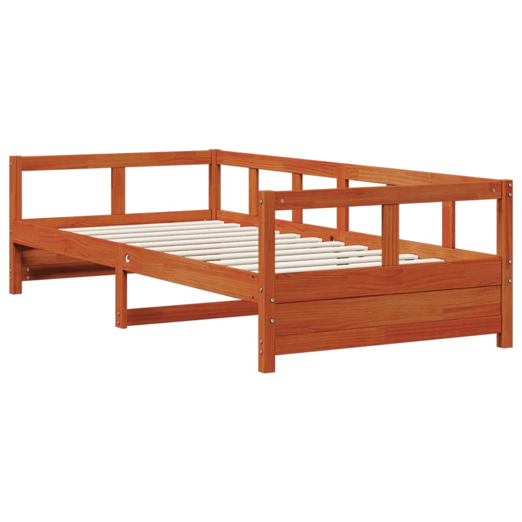 viaszbarna tömör fenyőfa kanapéágy matrac nélkül 80 x 200 cm