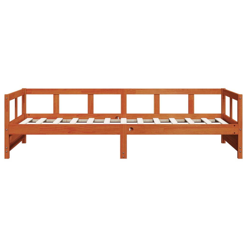 viaszbarna tömör fenyőfa kanapéágy matrac nélkül 80 x 200 cm