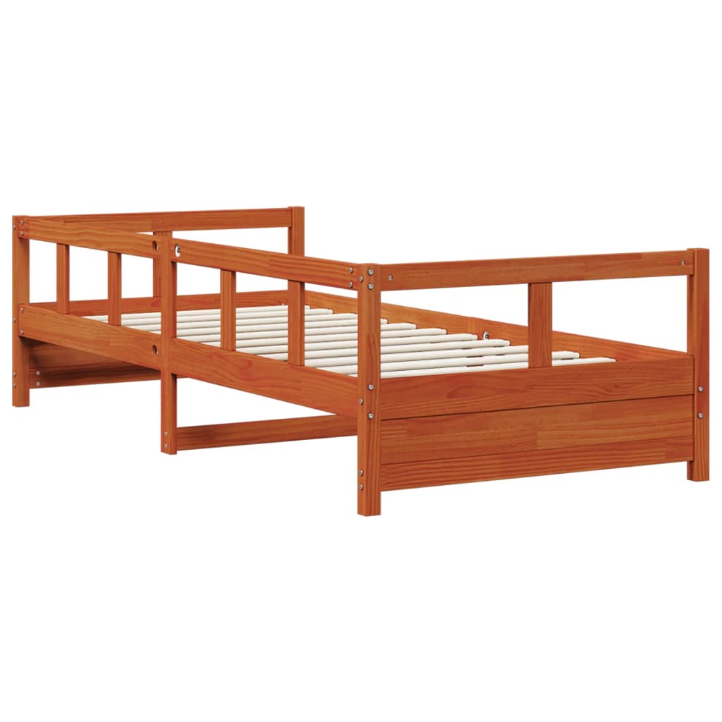 viaszbarna tömör fenyőfa kanapéágy matrac nélkül 90 x 200 cm