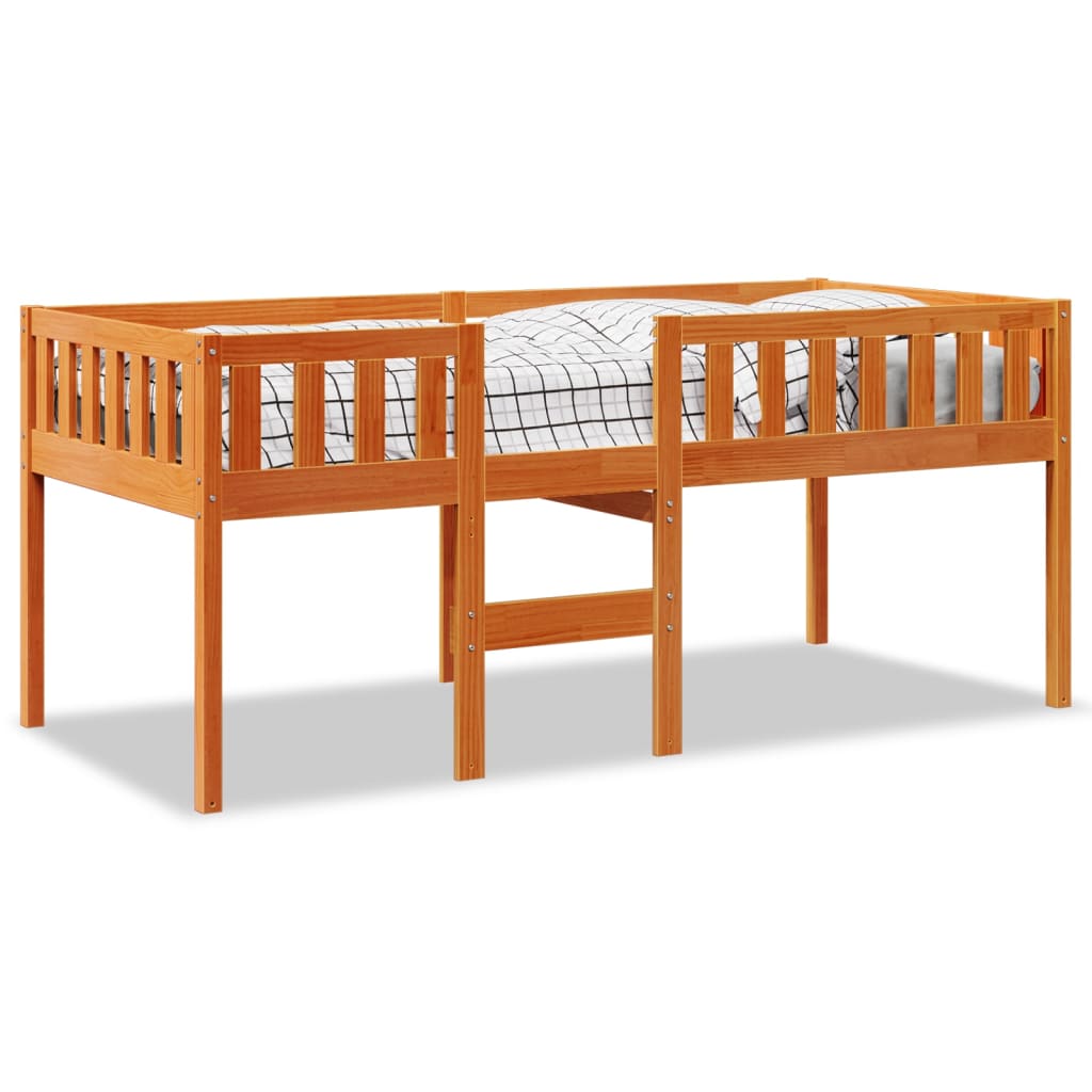 viaszbarna tömör fenyőfa gyerekágy matrac nélkül 90 x 200 cm