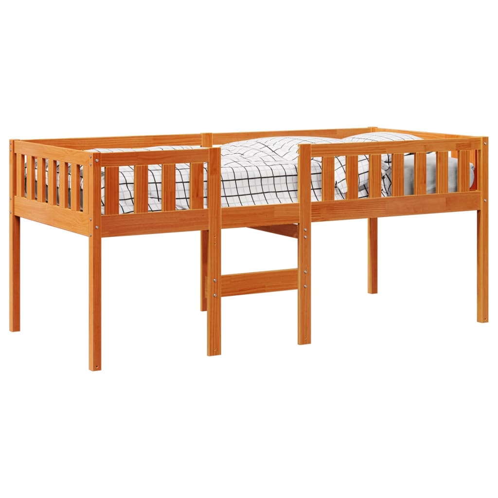 viaszbarna tömör fenyőfa gyerekágy matrac nélkül 90 x 200 cm