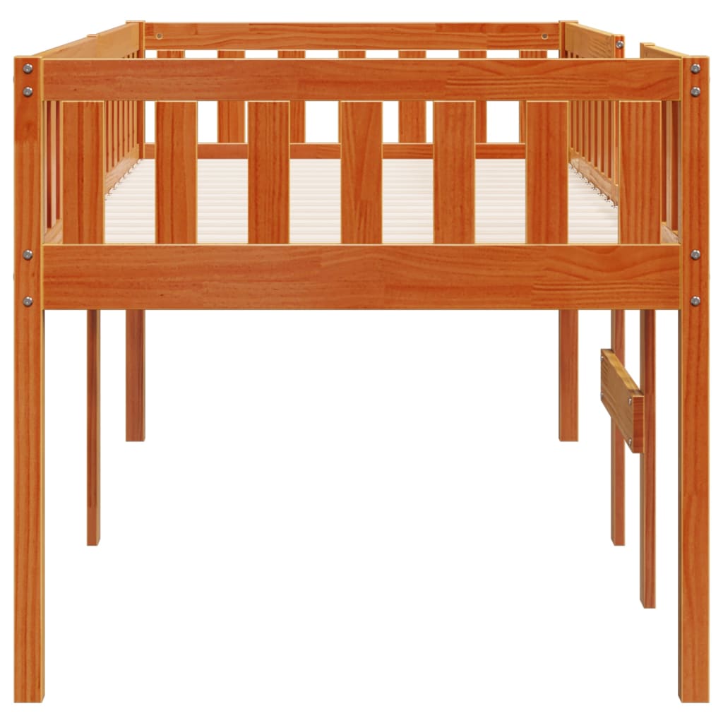 viaszbarna tömör fenyőfa gyerekágy matrac nélkül 90 x 200 cm