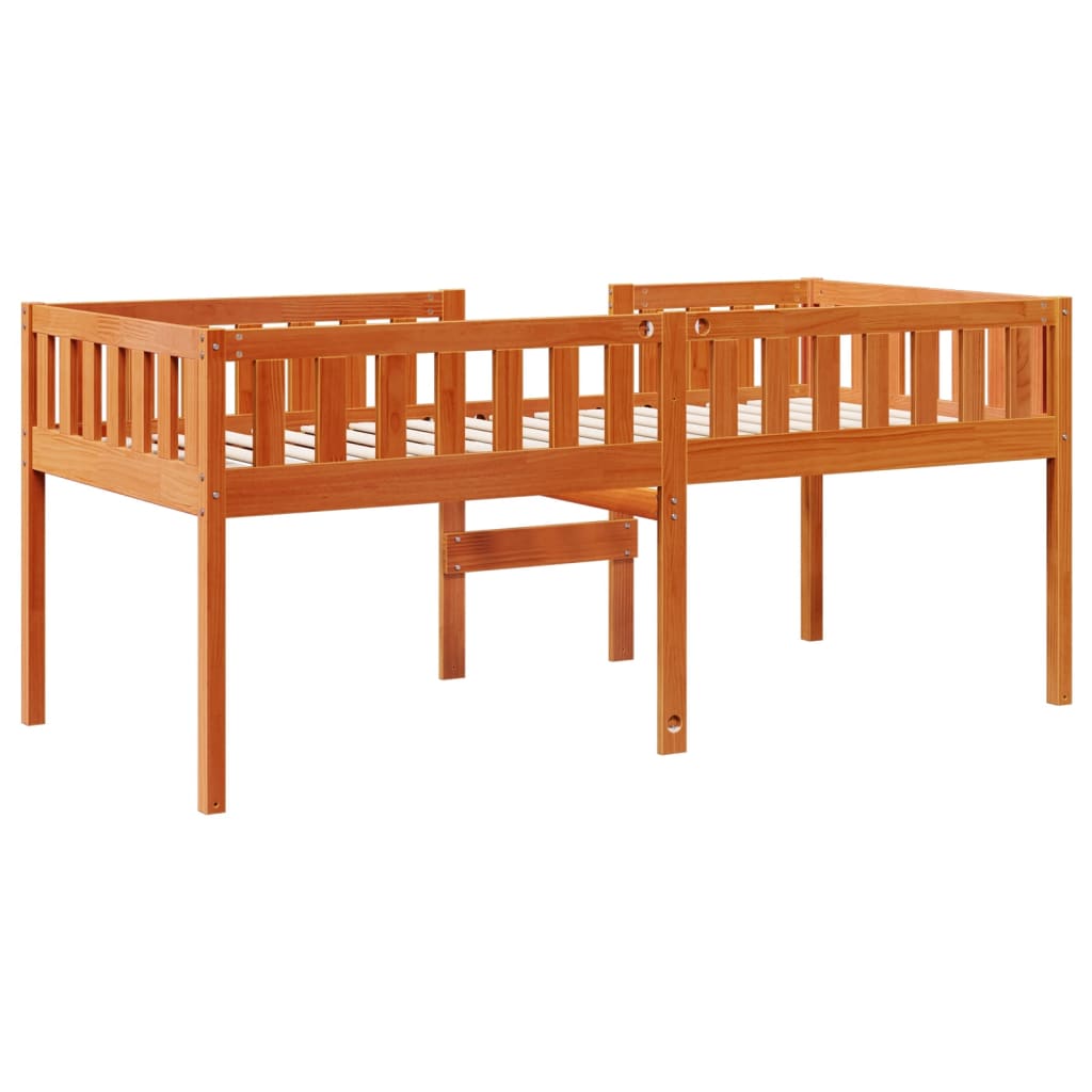 viaszbarna tömör fenyőfa gyerekágy matrac nélkül 90 x 200 cm