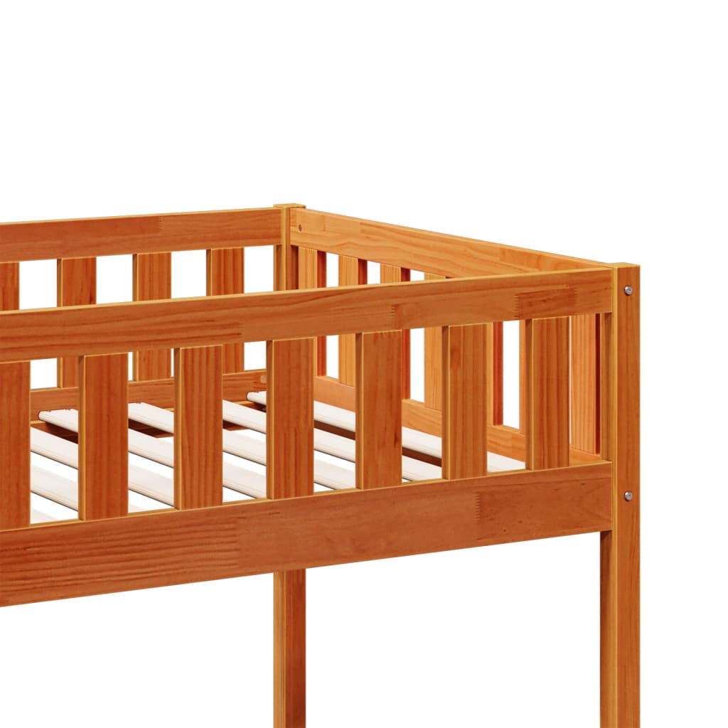 viaszbarna tömör fenyőfa gyerekágy matrac nélkül 90 x 200 cm