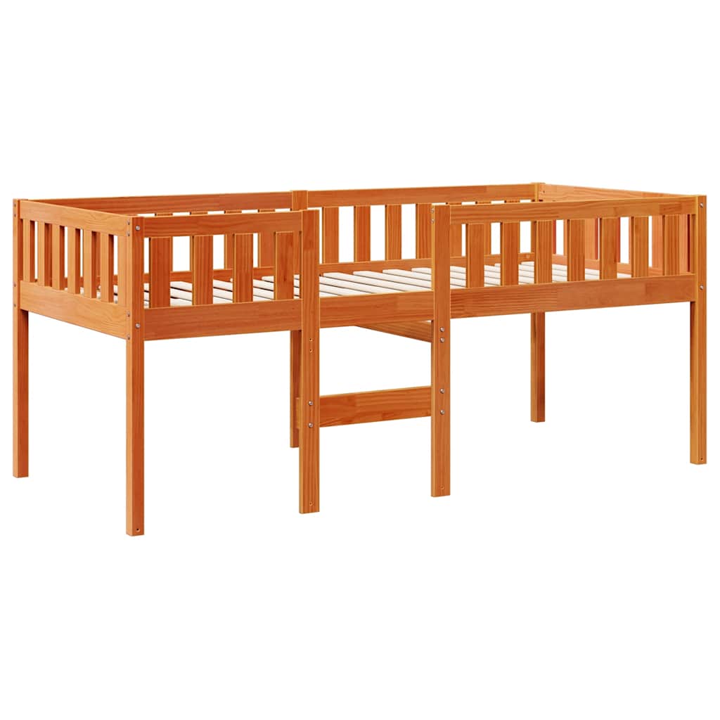 viaszbarna tömör fenyőfa gyerekágy matrac nélkül 90 x 190 cm