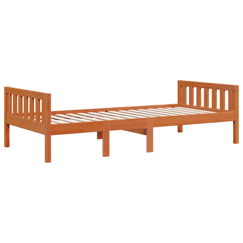 viaszbarna tömör fenyőfa gyerekágy matrac nélkül 80 x 200 cm