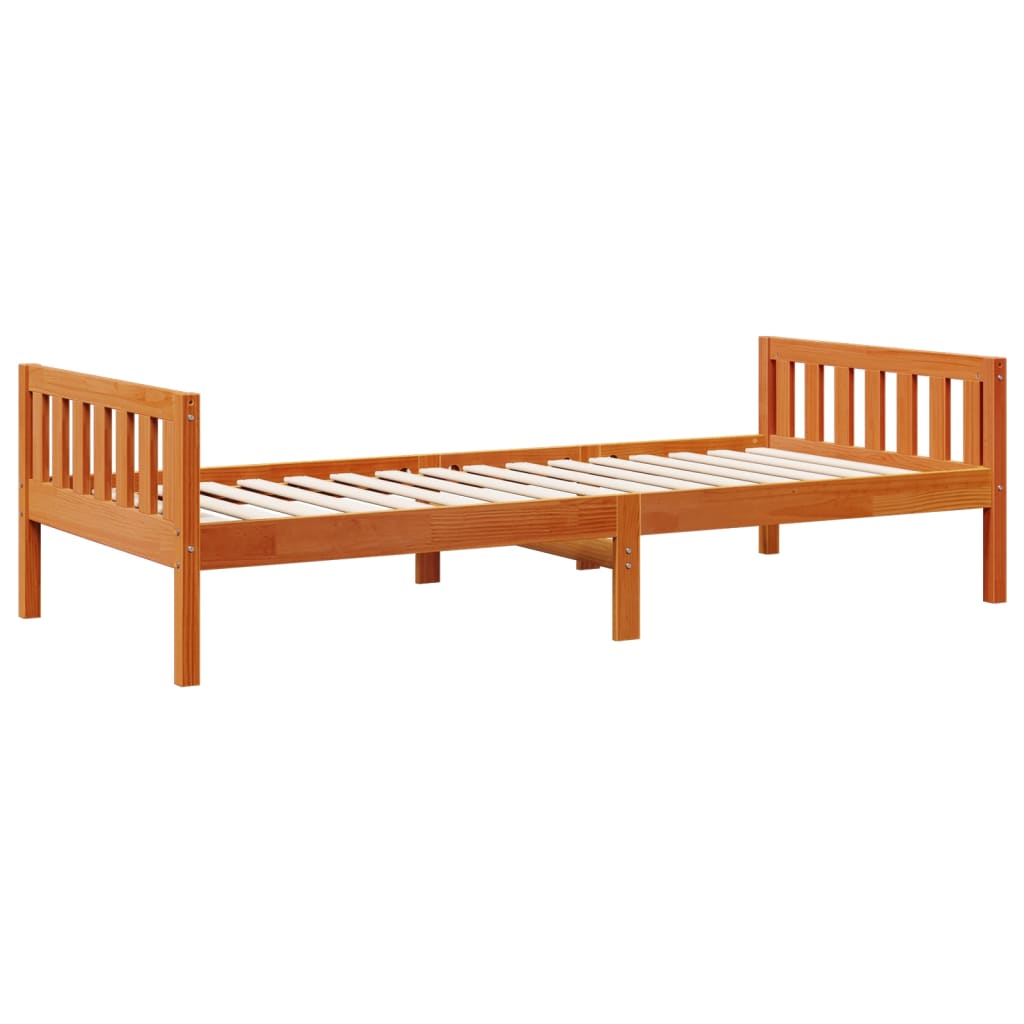 viaszbarna tömör fenyőfa gyerekágy matrac nélkül 80 x 200 cm