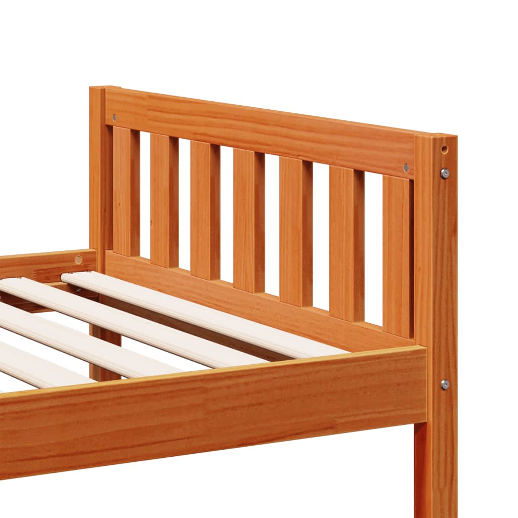 viaszbarna tömör fenyőfa gyerekágy matrac nélkül 80 x 200 cm