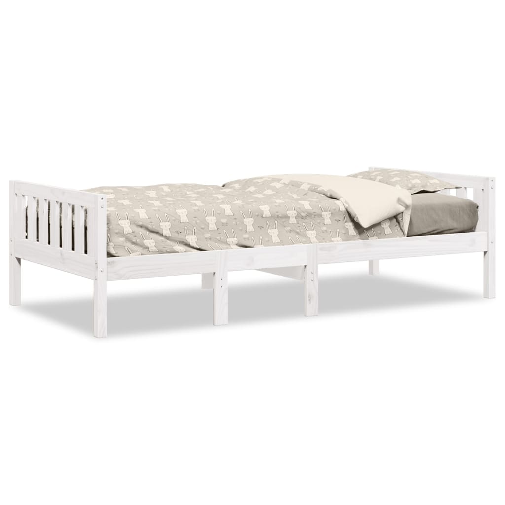 fehér tömör fenyőfa gyerekágy matrac nélkül 75 x 190 cm