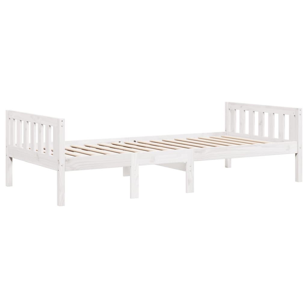fehér tömör fenyőfa gyerekágy matrac nélkül 75 x 190 cm